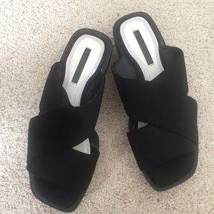 Zara black platform sandals